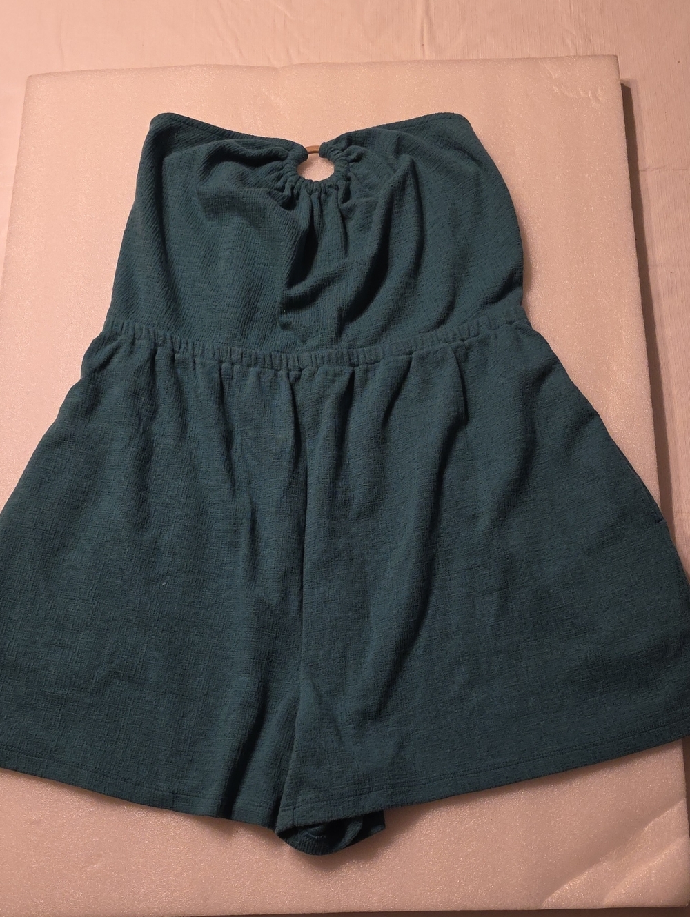 Old Navy Teal Strapless High-Waist Romper Shorts